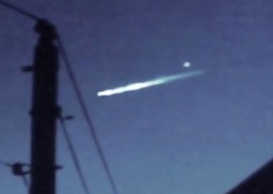 Falling object ejects something over the California sky